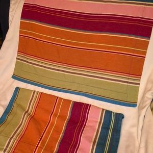 Pottery barn teen multicolor stripe standard shams